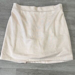 THML Soft Beige Mini Skirt with built in short size Large stretch waist